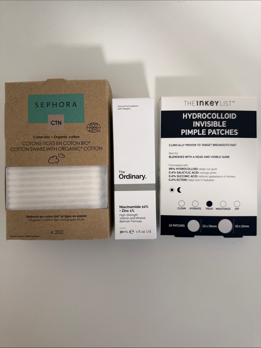 Sephora Cotton Swap The InkeyList Invisible Pimple Patches Ordinary Niacinamide